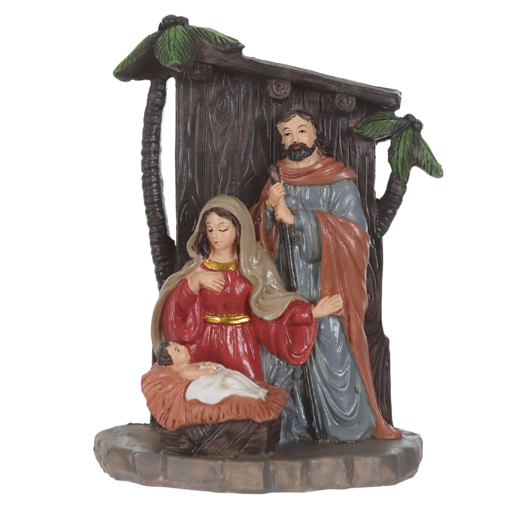 RESINA NATAL SAGRADA FAMILIA (COLORIDO) 13X10cm