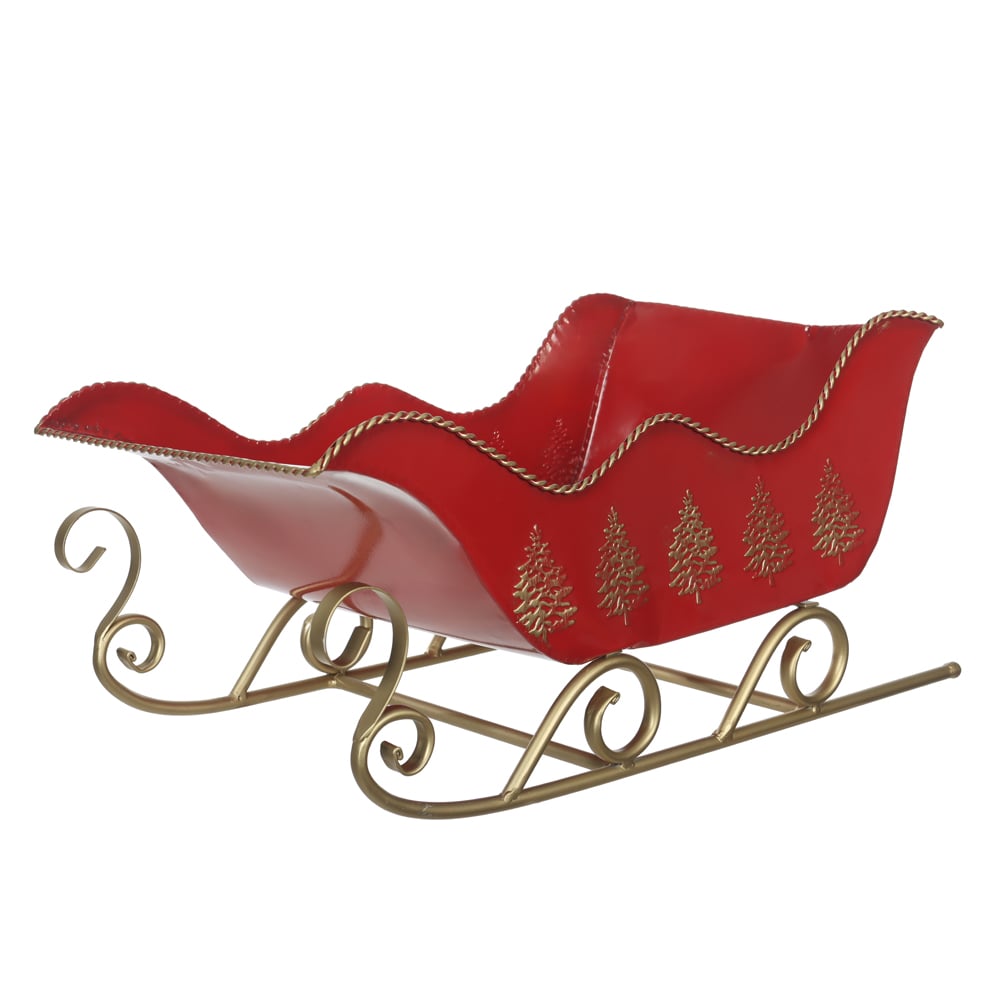 NATAL  TRENO METAL 22X27X43,5cm (VERMELHO DOURADO)
