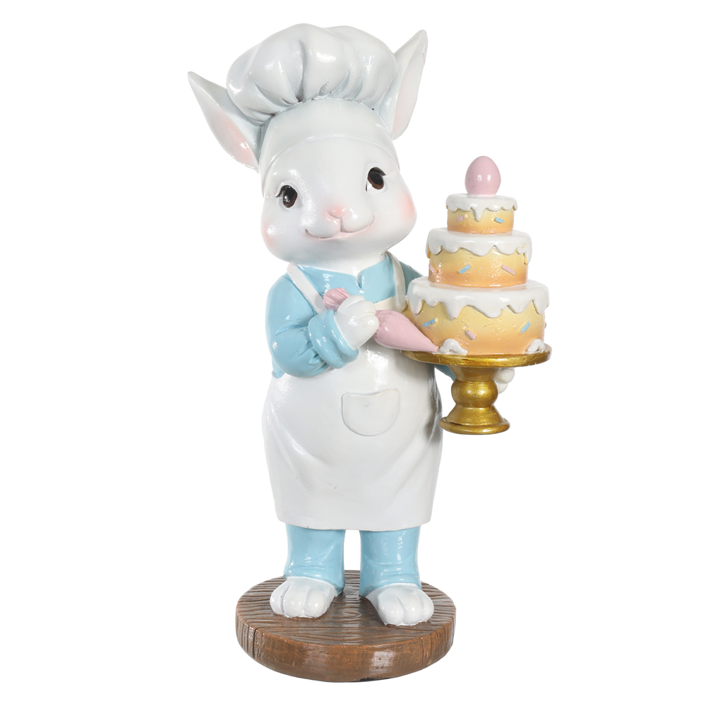 RESINA DECORATIVA COELHO CANDY (BRANCO) 30cm