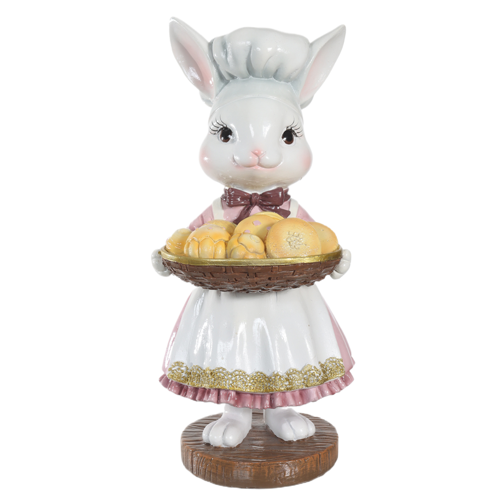 RESINA DECORATIVA COELHO (BRANCO) 30,5X13,5X15cm