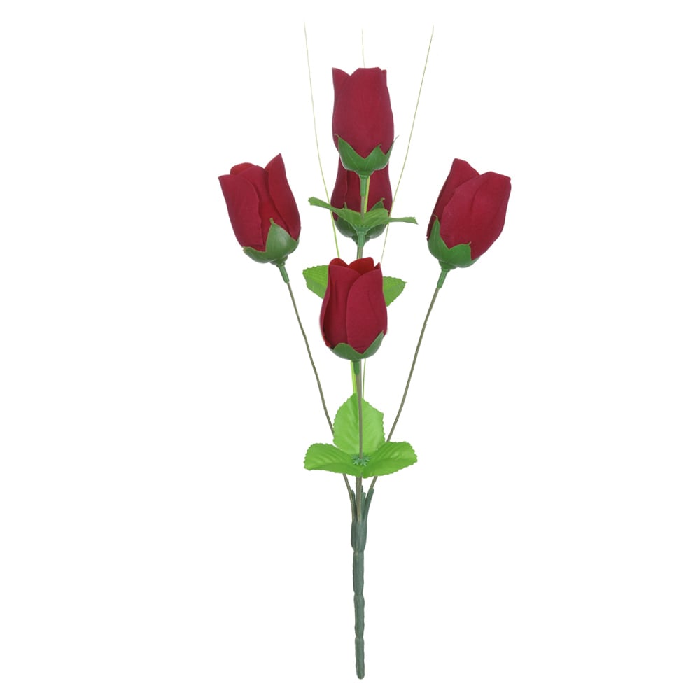 B.ROSA BOTAO AVELUDADO X5 (VERMELHO) 34cm