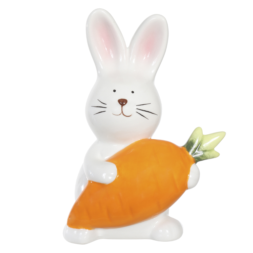 ESCULTURA DECORATIVA CENOURA (LARANJA BRANCO) 14cm