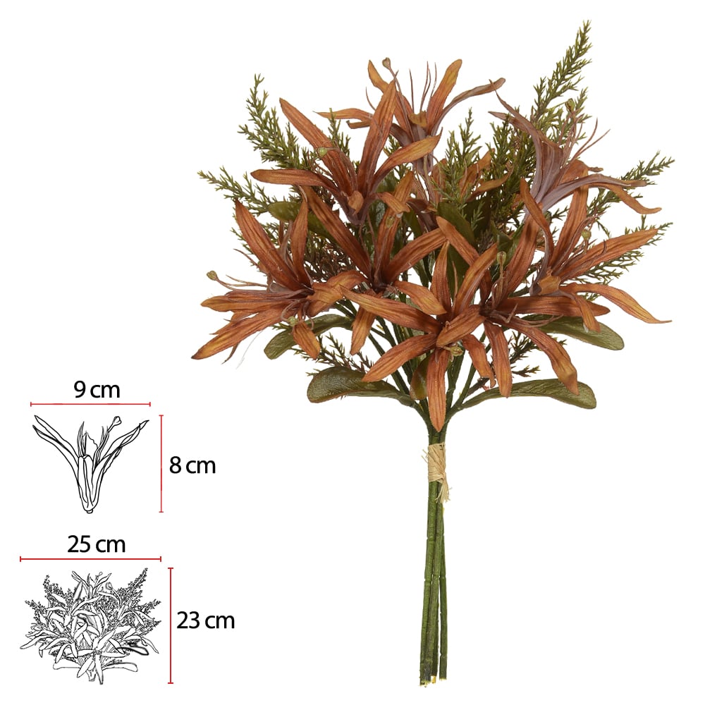 B.LIRIO RAMALHETE C/FITA X5 (OCRE OUTONO) 39cm