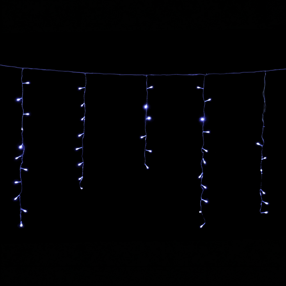 CASCATA 100 LED FIO PVC C/8 FUNC 127V (BRANCO) 70cmX2,75m