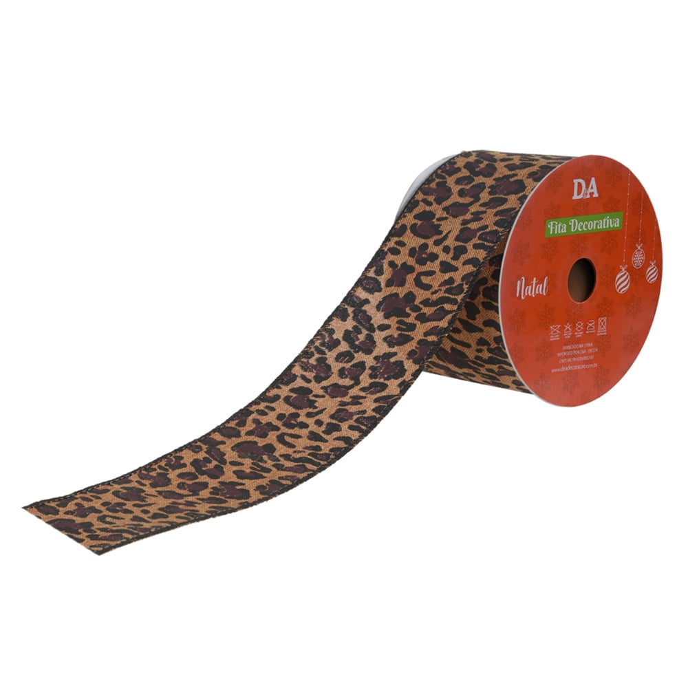 FITA ARAMADA LINHO ANIMAL PRINT C/COSTURA (COLORIDO) 6,3cmX9,14m
