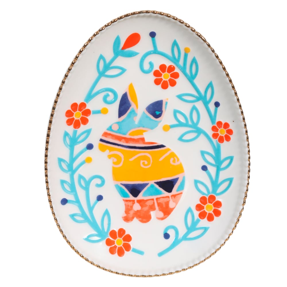 QUADRO DECORATIVO PAREDE COELHO VIBRANTE (AZUL) 15,3X10,5cm