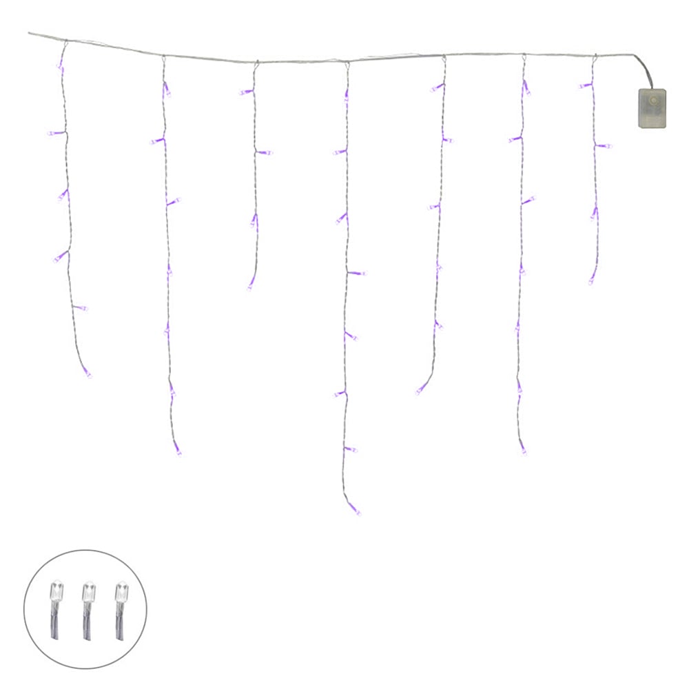 CASCATA NAO PISCA 100 LED 220V (ROXO) 2,75mX70cm