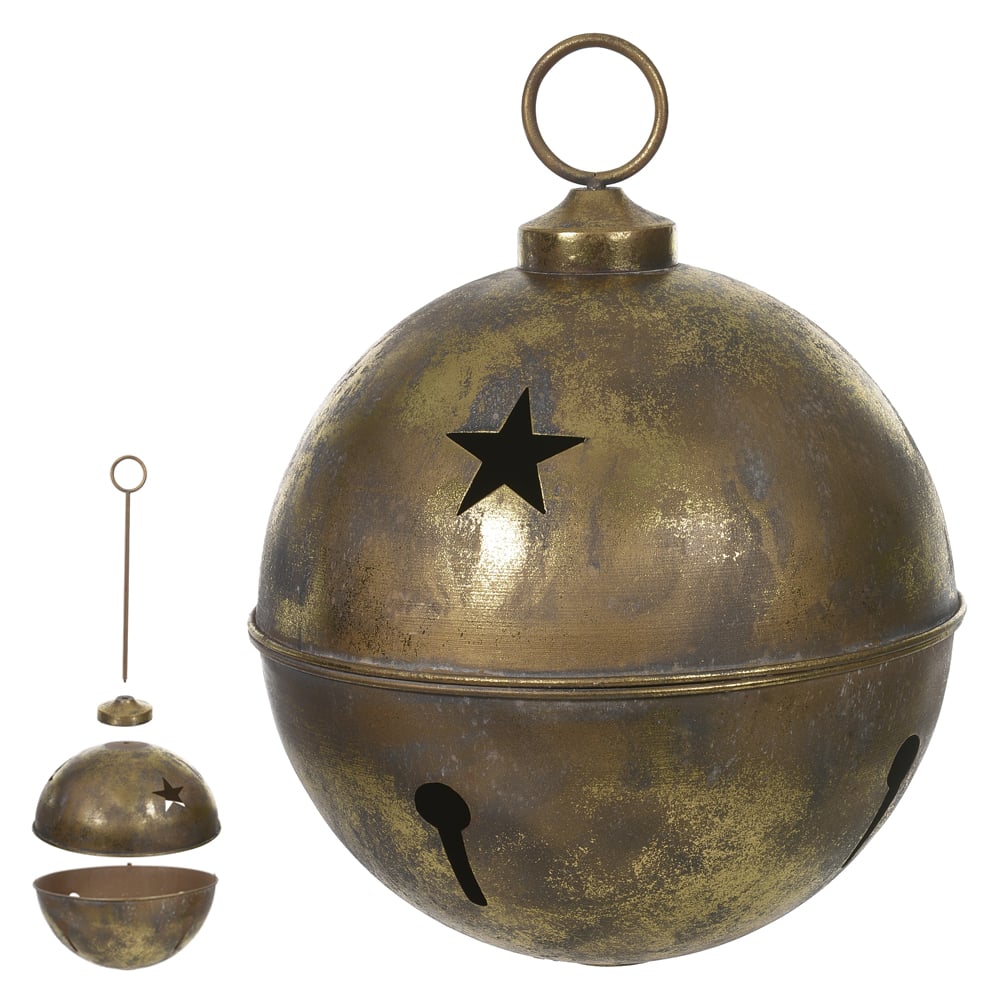 NATAL  GUIZO METAL DECOR 30cm (OURO ANTIGO)