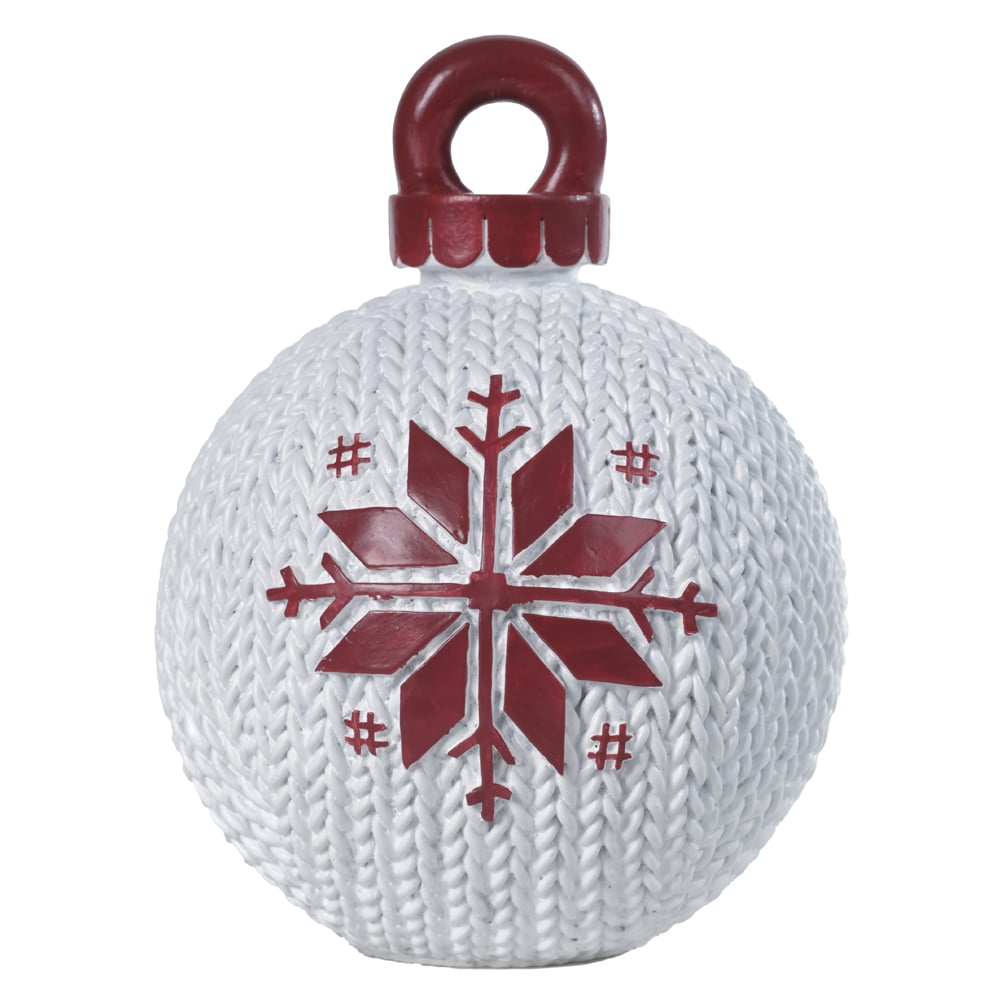 RESINA NATAL BOLA (VERMELHO BRANCO) 22,8X17,5X17,7cm