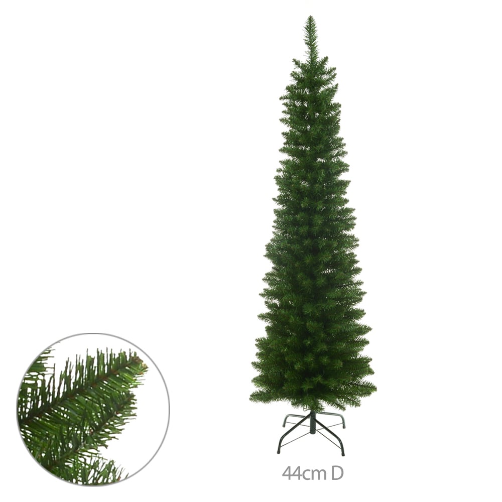 A.ARVORE NATAL BOSTON SLIM 200 TIPS C/BASE METAL (VERDE) 1,2m