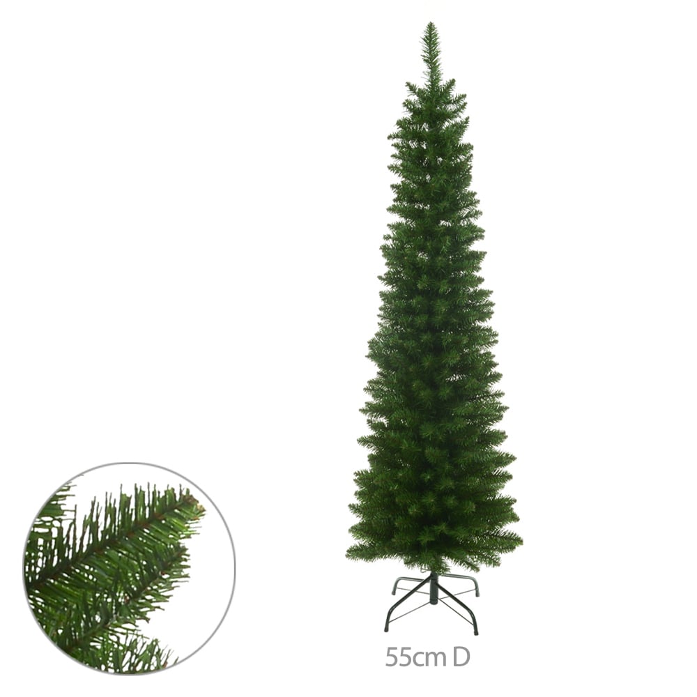 A.ARVORE NATAL BOSTON SLIM 350 TIPS C/BASE METAL (VERDE) 1,8m