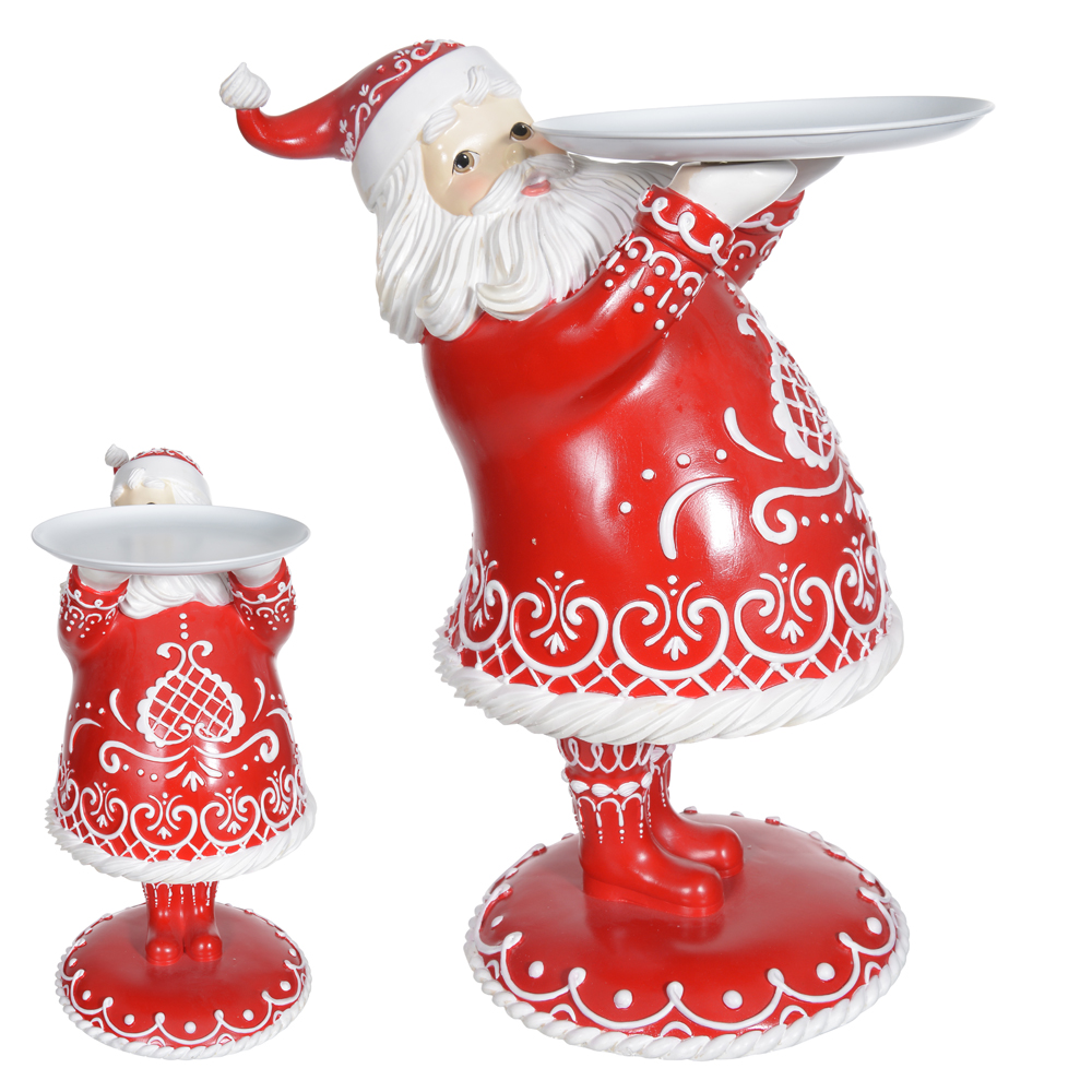 RESINA NATAL PAPAI NOEL C/SUPORTE (VERMELHO BRANCO) 59,6X46X30cm