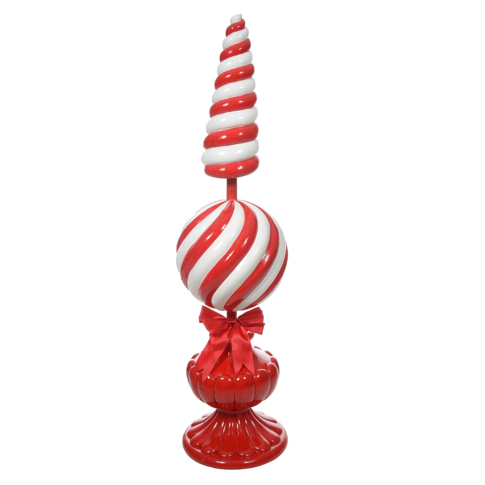 RESINA NATAL OBJETO DECORATIVO CANDYLAND (VERMELHO BRANCO) 1,6mX41,5X41,5cm