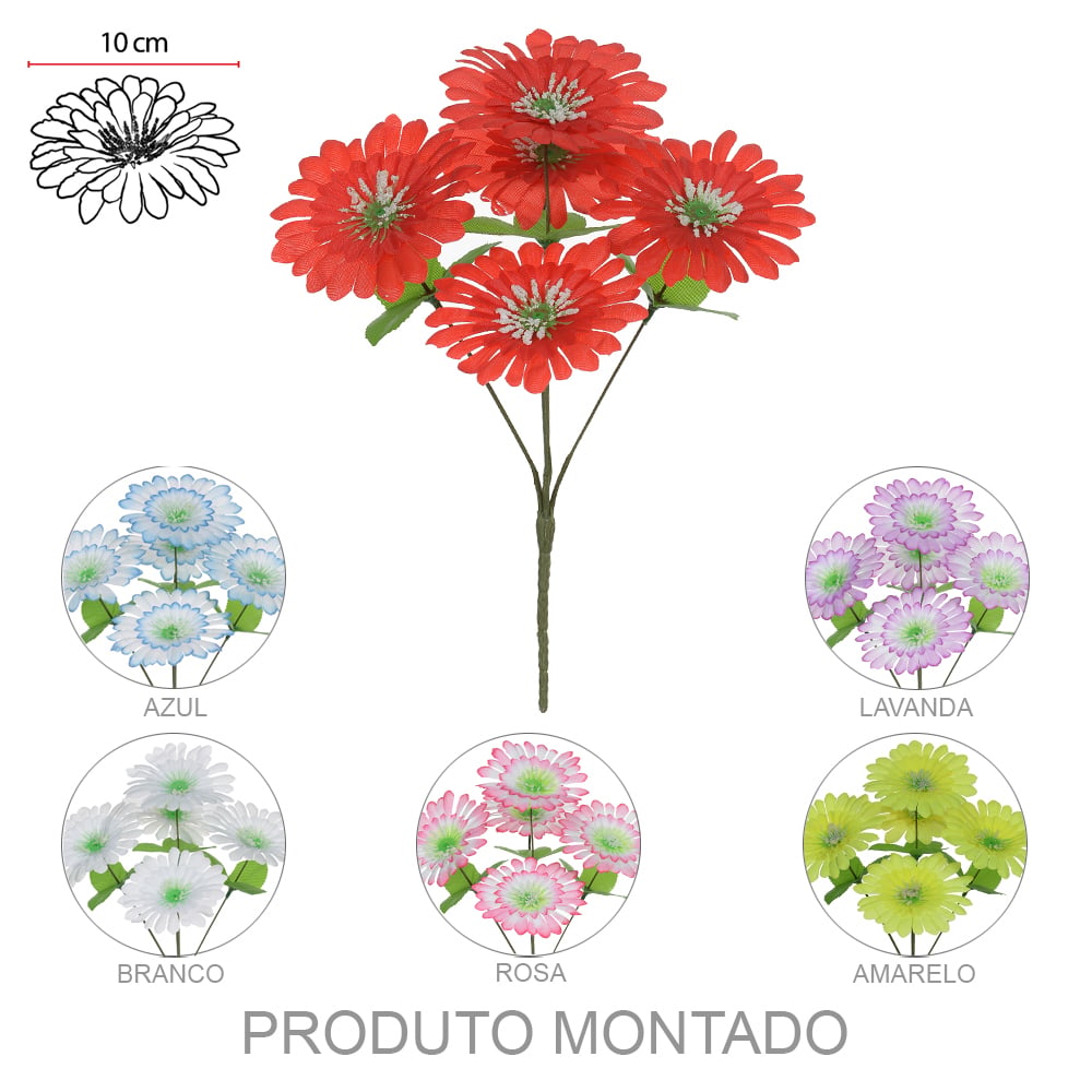 B.GERBERA X5 (CORES SORTIDAS) 29cm