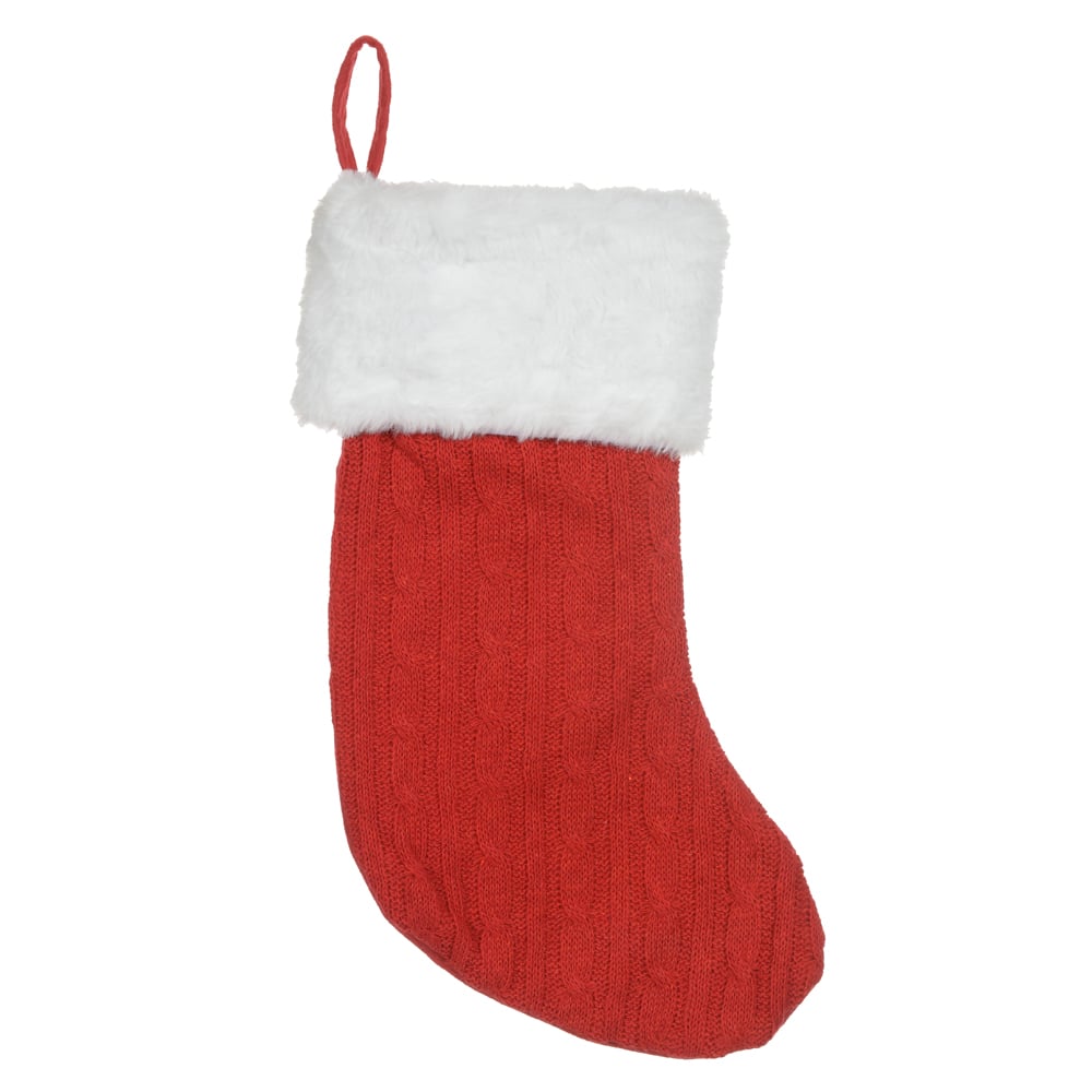 NATAL MEIA TRICO (VERMELHO BRANCO) 40cm