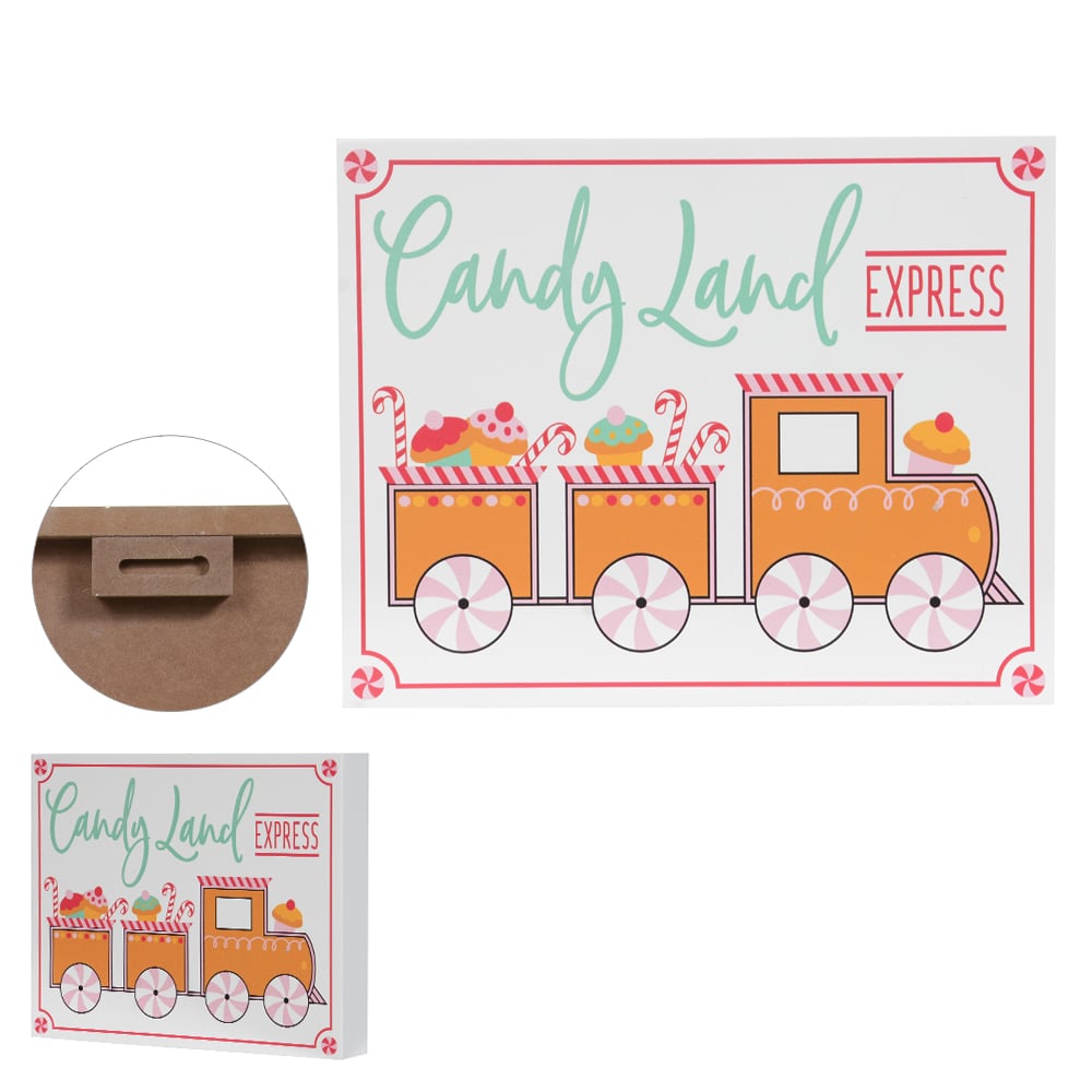 NATAL  PLACA CANDYLAND DECOR 20,4X12X15,87cm (COLORIDO)