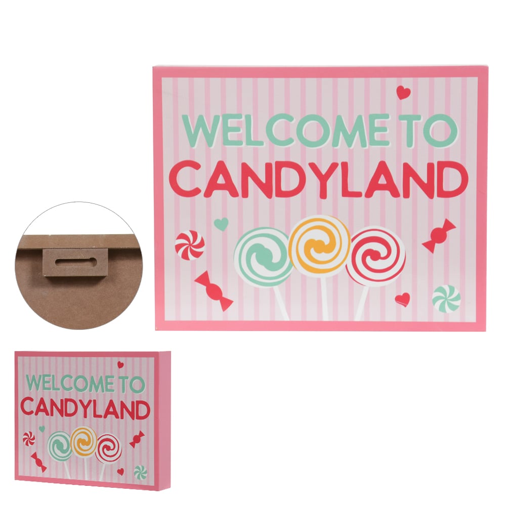 NATAL  PLACA CANDYLAND DECOR 20,4X12X15,87cm (COLORIDO)