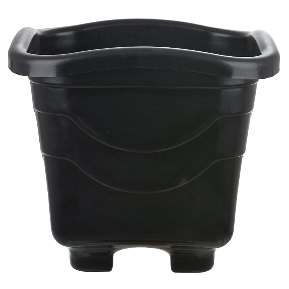 PLASTICO VASO QUADRADO MINI (PRETO) 11X12,5CM