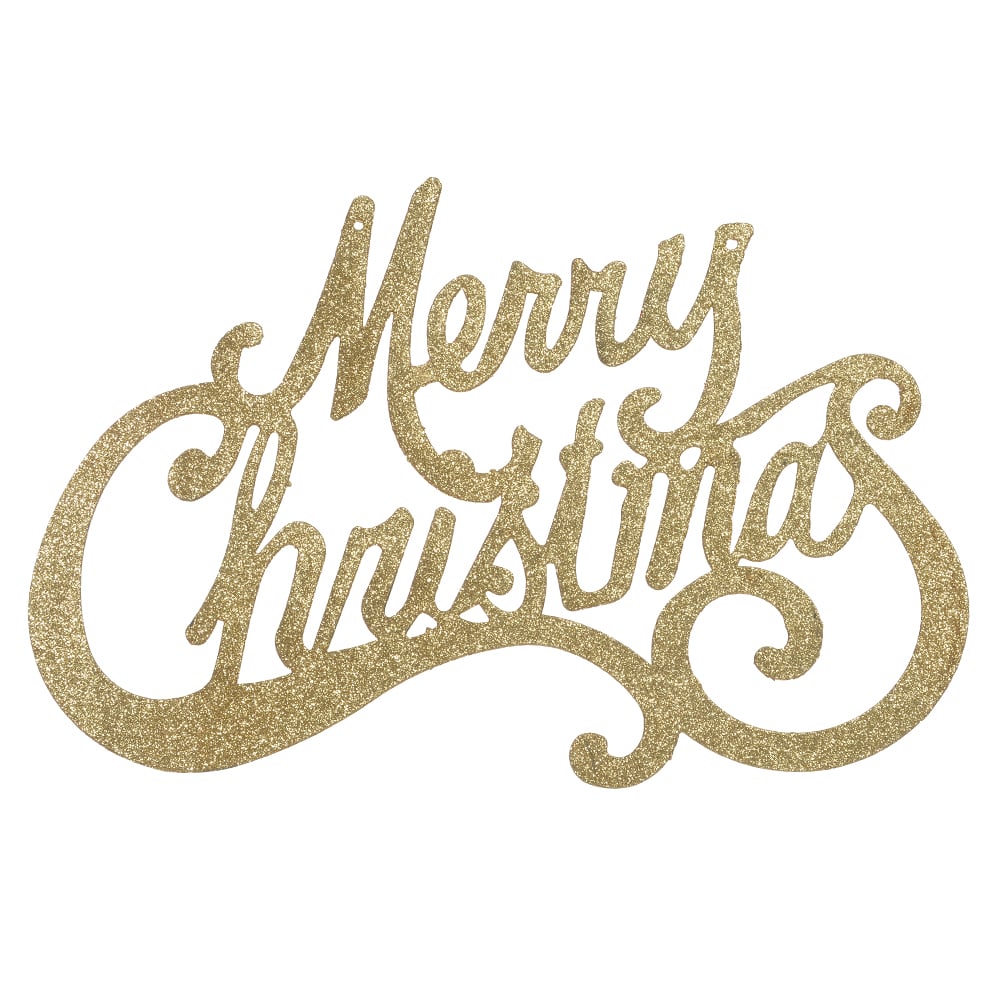 ENFEITE NATAL MERRY CHRISTMAS (DOURADO) 45cm