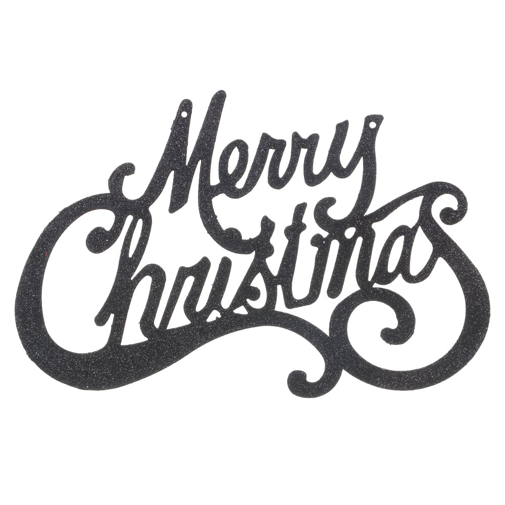 ENFEITE NATAL MERRY CHRISTMAS (PRETO) 45cm