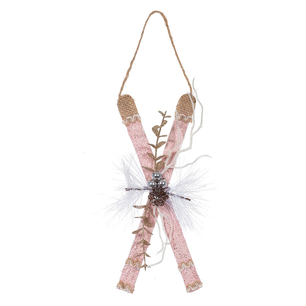 ENFEITE NATAL SKI PENDURAR (ROSA) 20cm