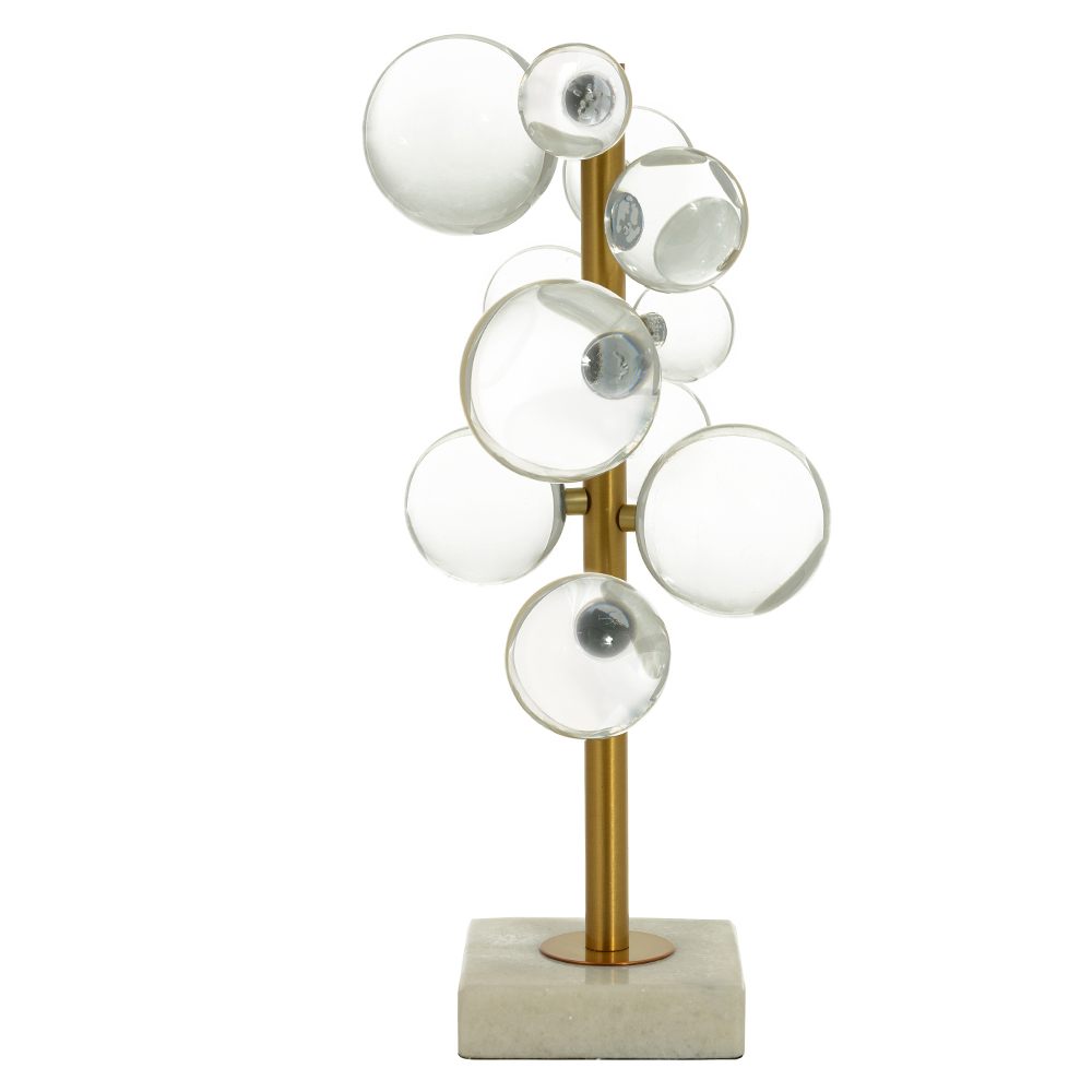ESCULTURA DECORATIVA CRISTAL (TRANSPARENTE DOURADO) 36X16X14,5cm
