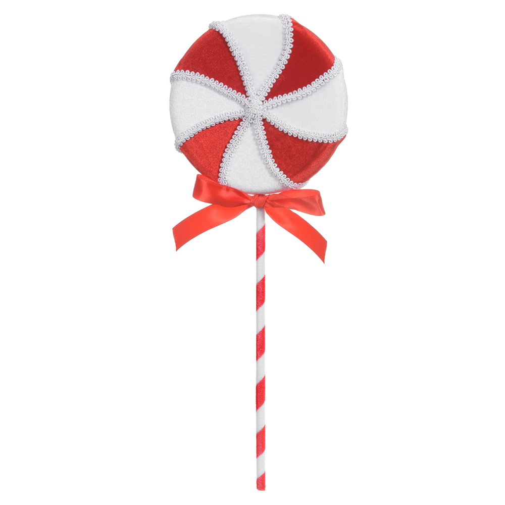 ENFEITE NATAL PIRULITO (VERMELHO BRANCO) 36X14cm