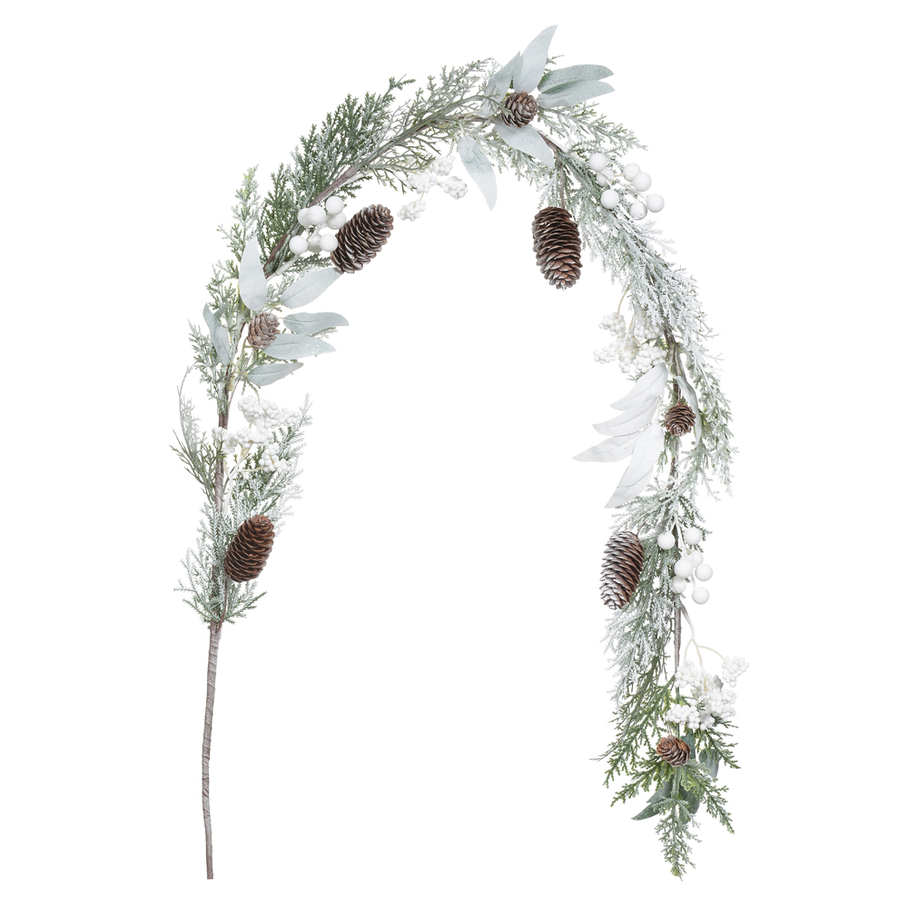 F.FESTAO NATAL BERRY C/PINHA (BRANCO) 1,3m