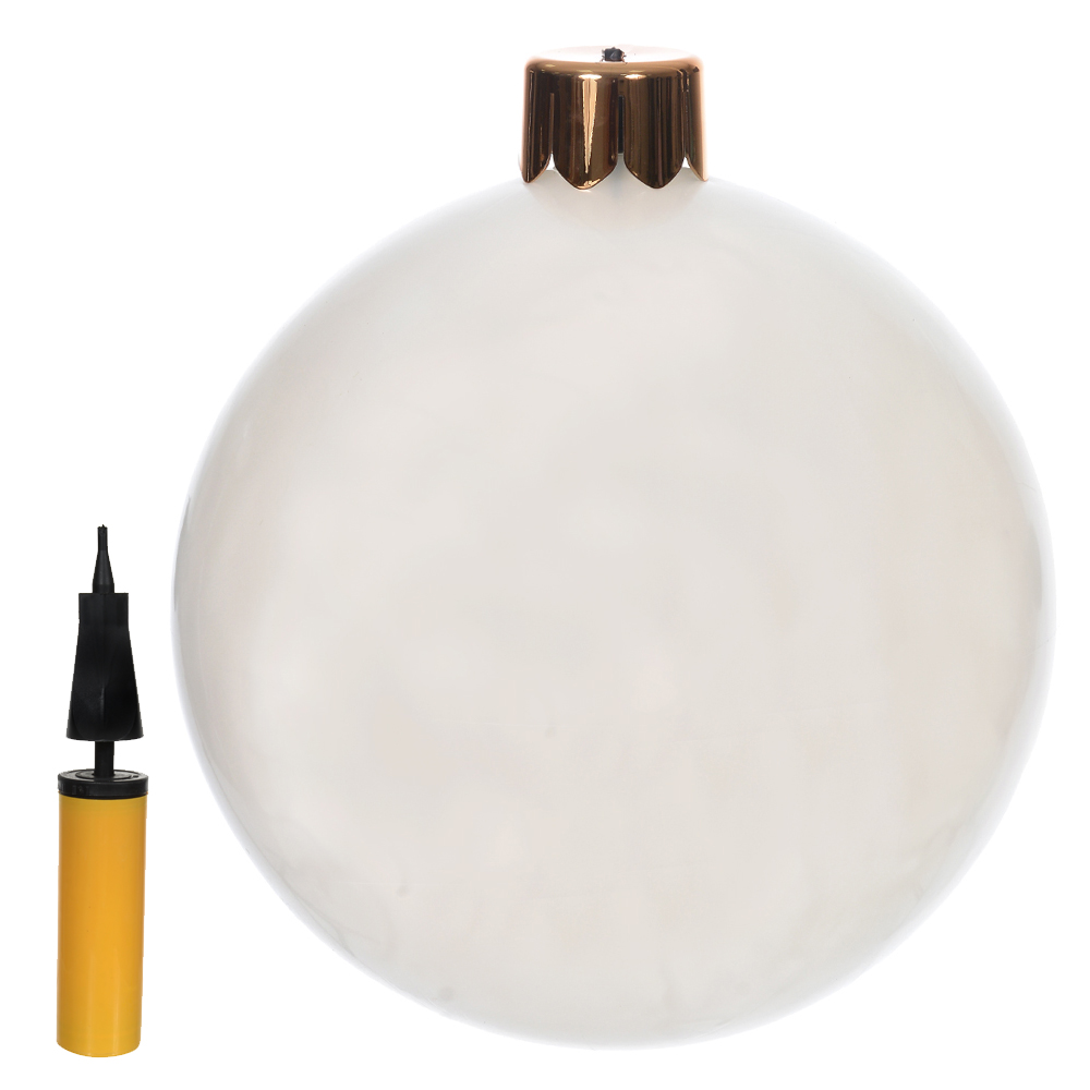 BOLA DECORADA NATAL INFLAVEL (BRANCO) 45cm