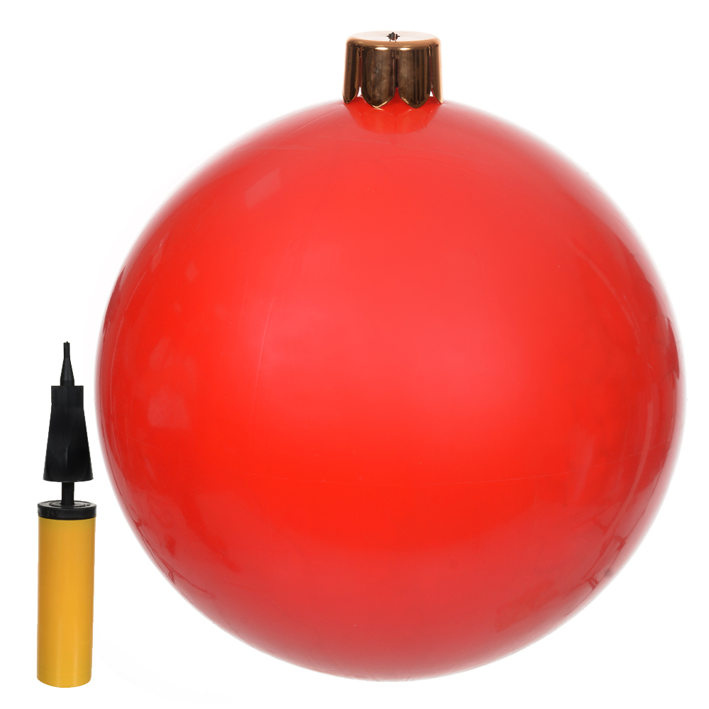 BOLA DECORADA NATAL INFLAVEL (VERMELHO) 65cm