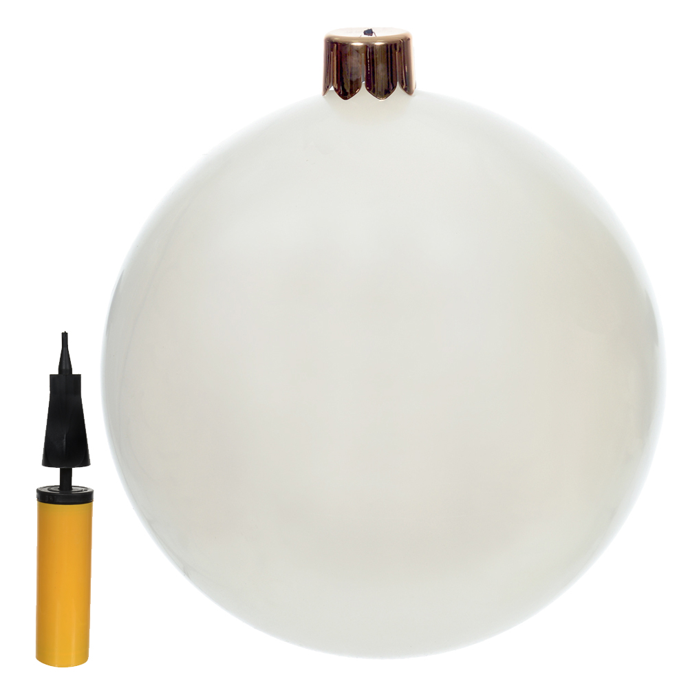 BOLA DECORADA NATAL INFLAVEL (BRANCO) 75cm