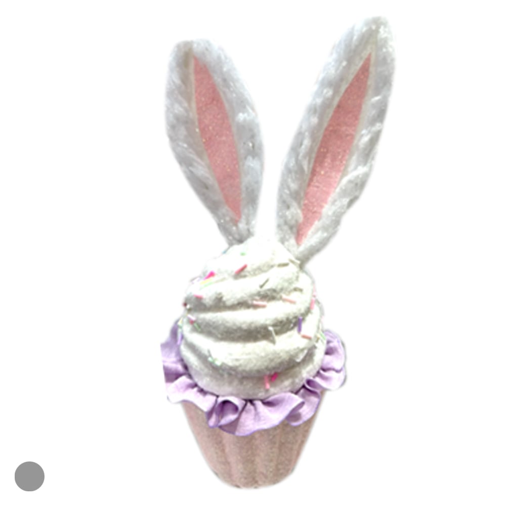 CUPCAKE DECORATIVO COELHO (BRANCO ROSA) 26X12cm