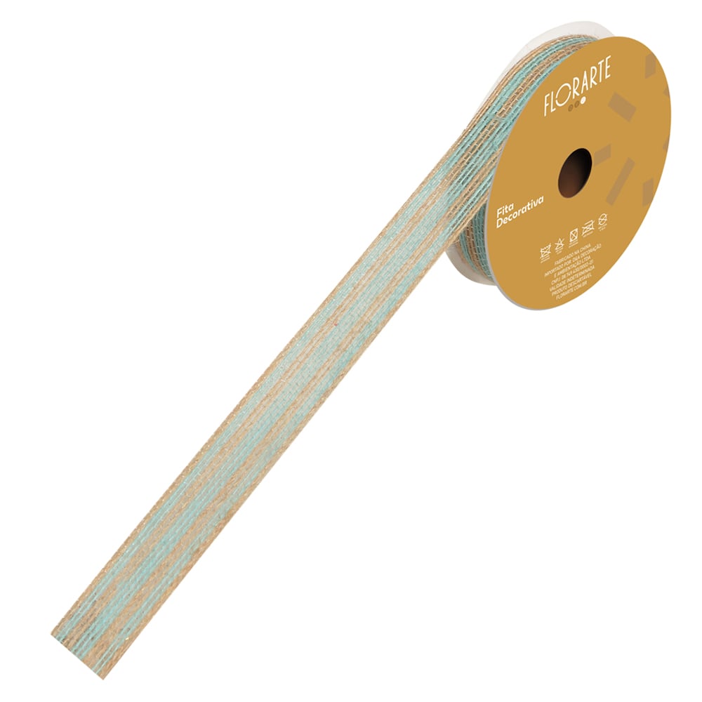 TELA DECORATIVA (BEGE AZUL) 2,5cmX9,14m