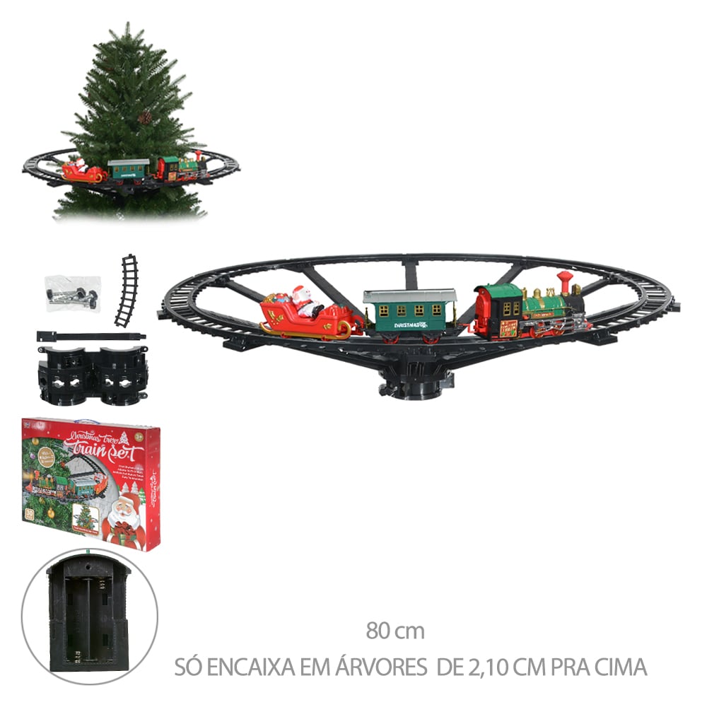 TREM  DECOR NATALINO ARVORE PLT (COLORIDO) 80CM