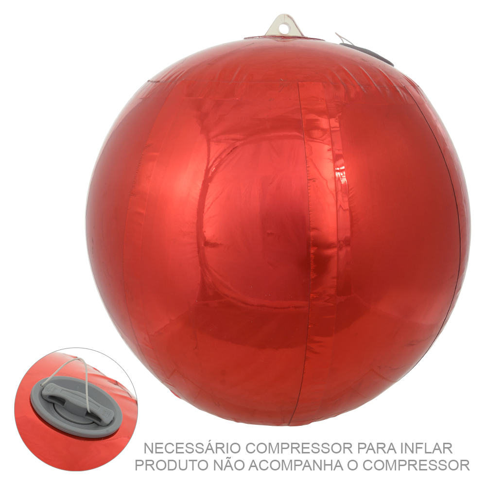 BOLA DECORADA NATAL INFLAVEL (VERMELHO) 50D