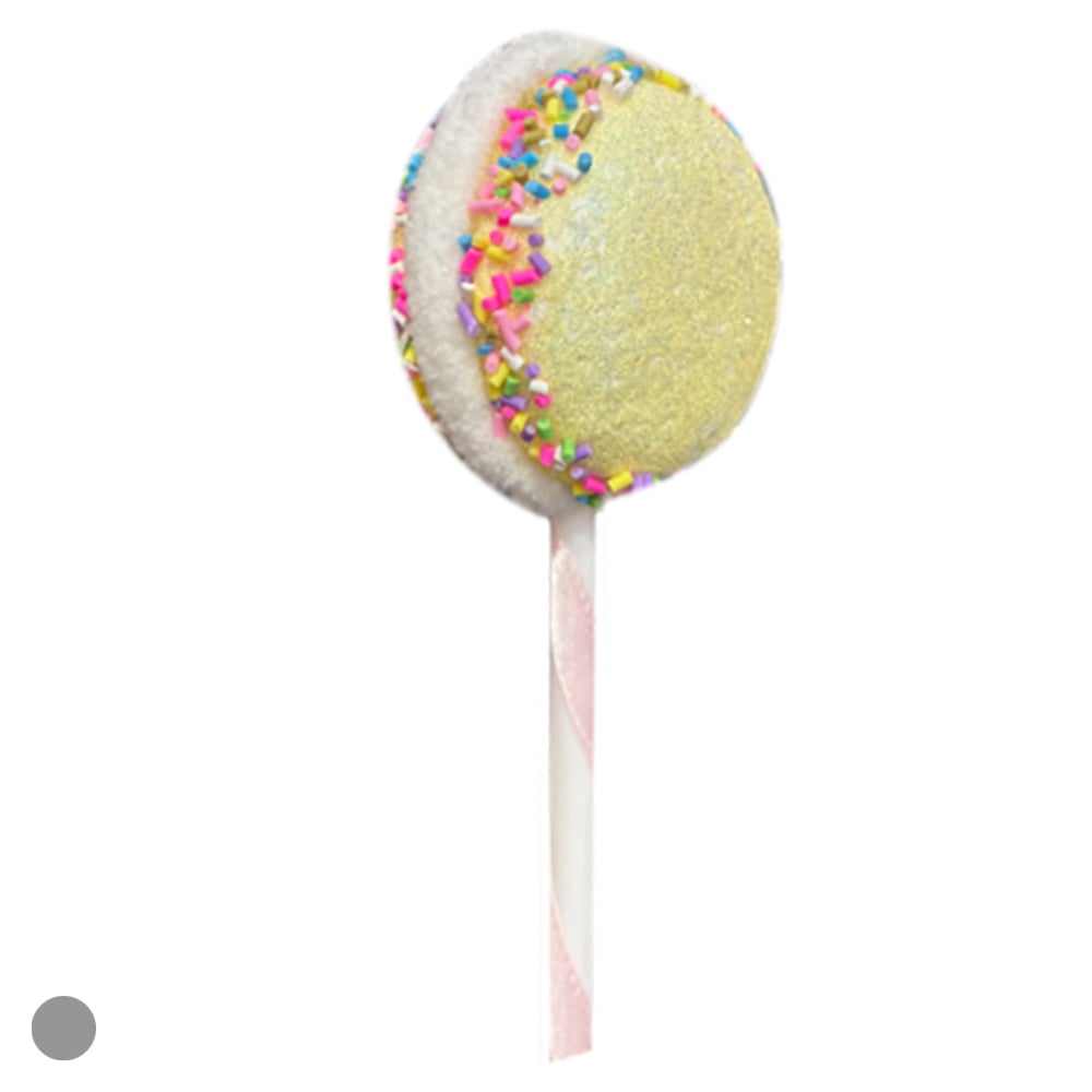 PICK DECORATIVO MACARON (AMARELO) 27X5cm