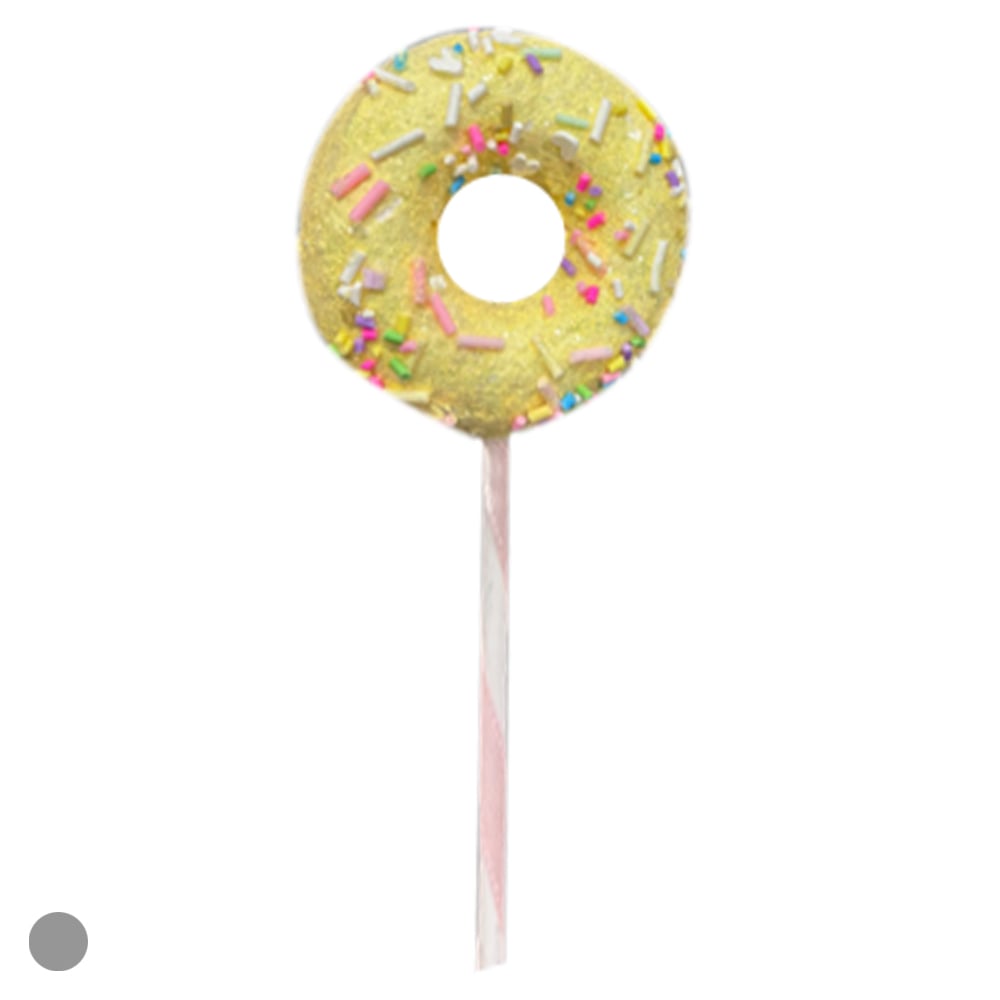 PICK DECORATIVO DONUT (AMARELO) 28X6cm