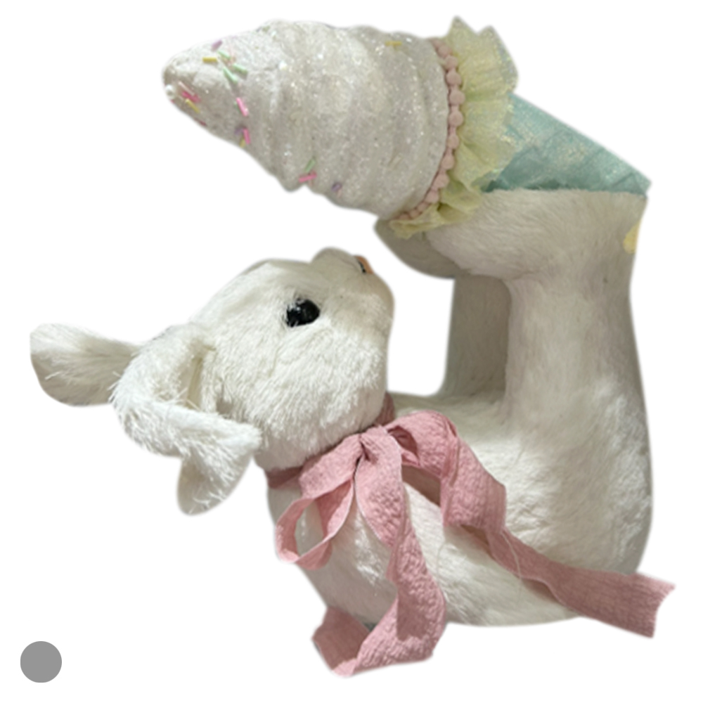 COELHO DECORATIVO SORVETE (BRANCO) 27X26X17cm