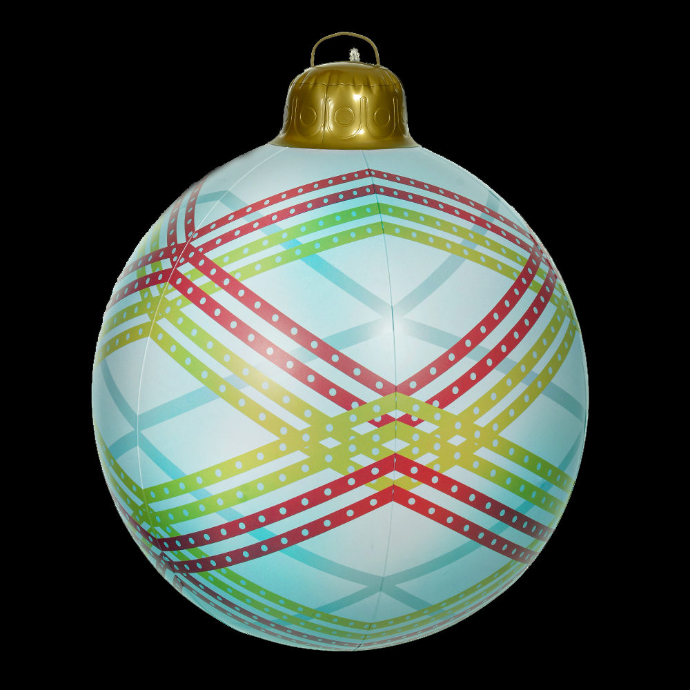 BOLA DECORADA NATAL INFLAVEL C/LED (COLORIDO) 60cm