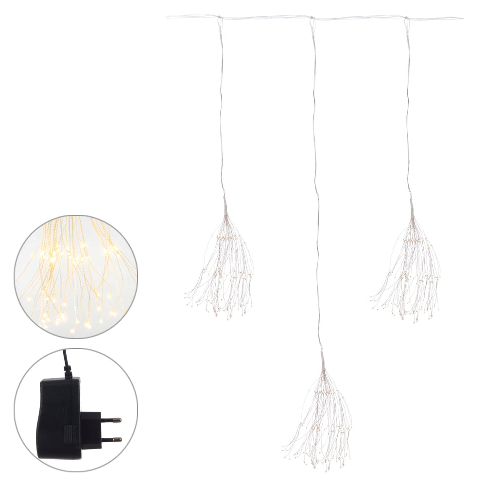 LUZ DECOR 450 LED BIVOLT FOGOS DE ARTIFICIO MACHO E FEMEA C/FUNCAO (BRANCO QUENT