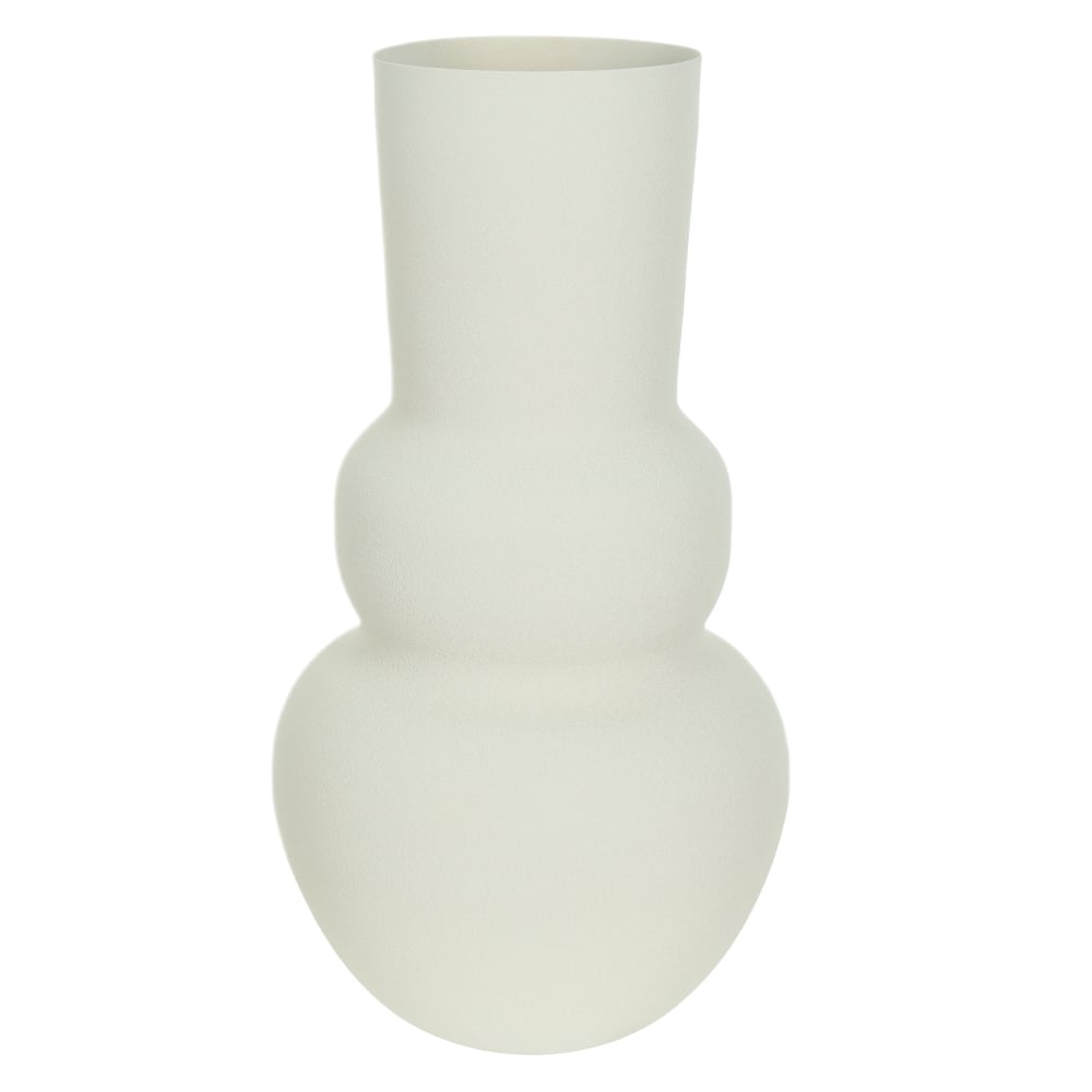 VASO DECORATIVO METAL TEXTURIZADO ORGANICO (OFF WHITE) 30,2cm 16d