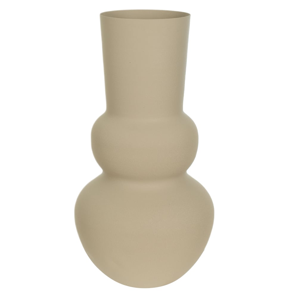 VASO DECORATIVO METAL TEXTURIZADO ORGANICO (BEGE) 30,2cm 16d