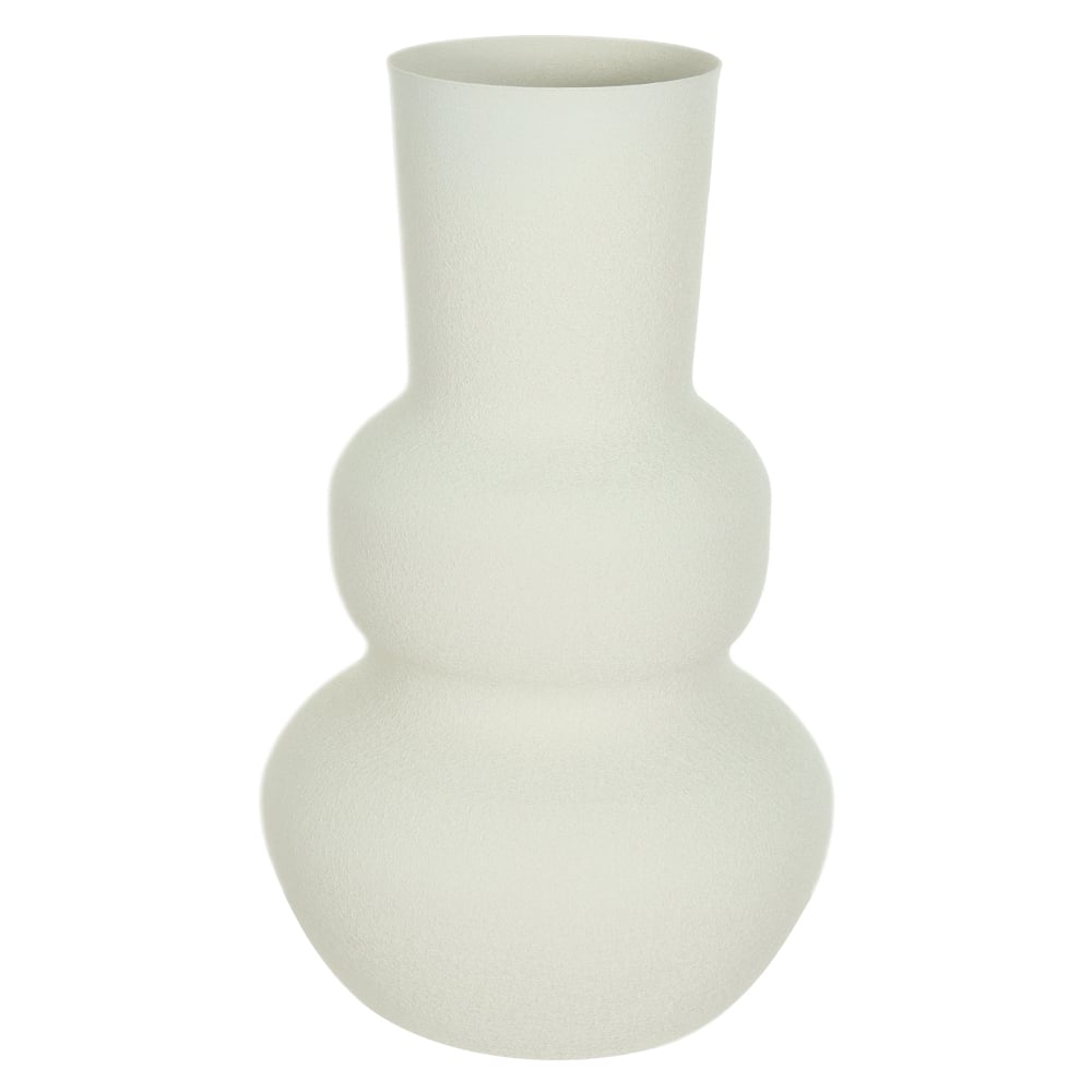 VASO DECORATIVO METAL TEXTURIZADO ORGANICO (OFF WHITE) 20,5cm 12d