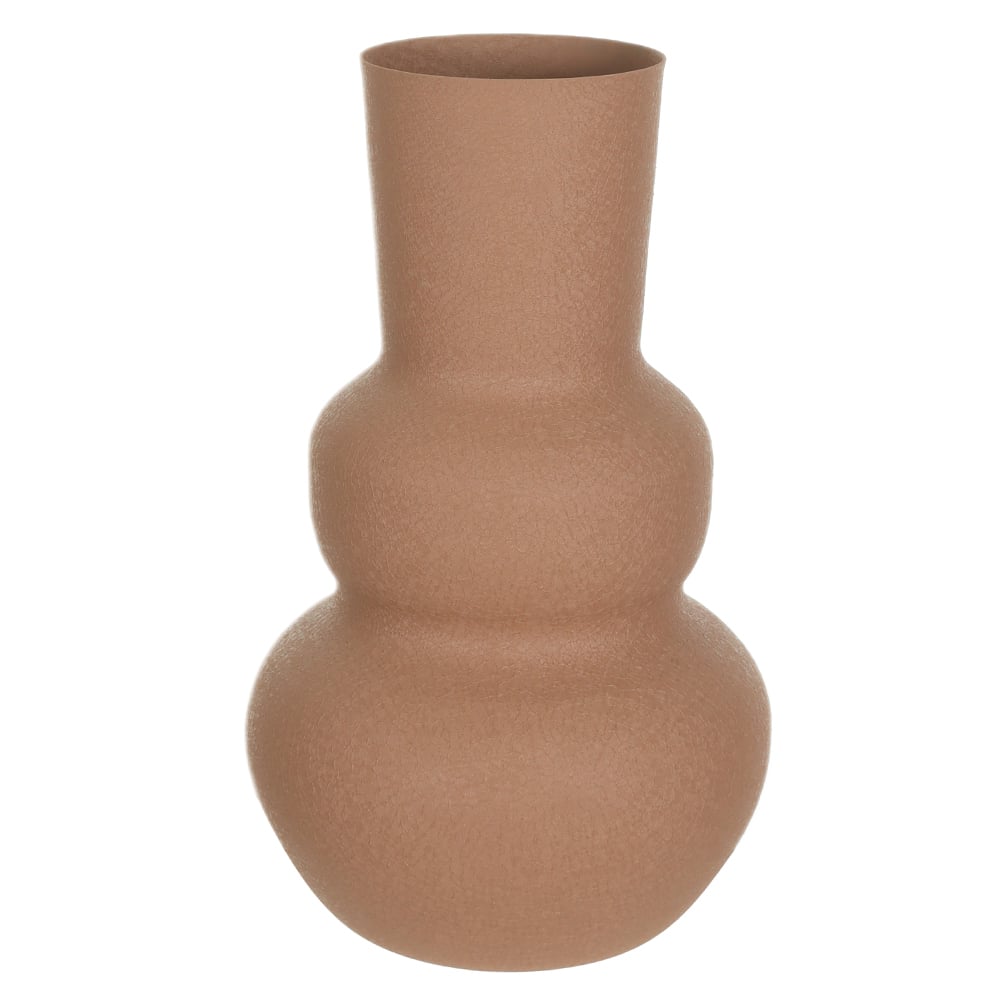 VASO DECORATIVO METAL TEXTURIZADO ORGANICO (MARROM) 20,5cm 12d