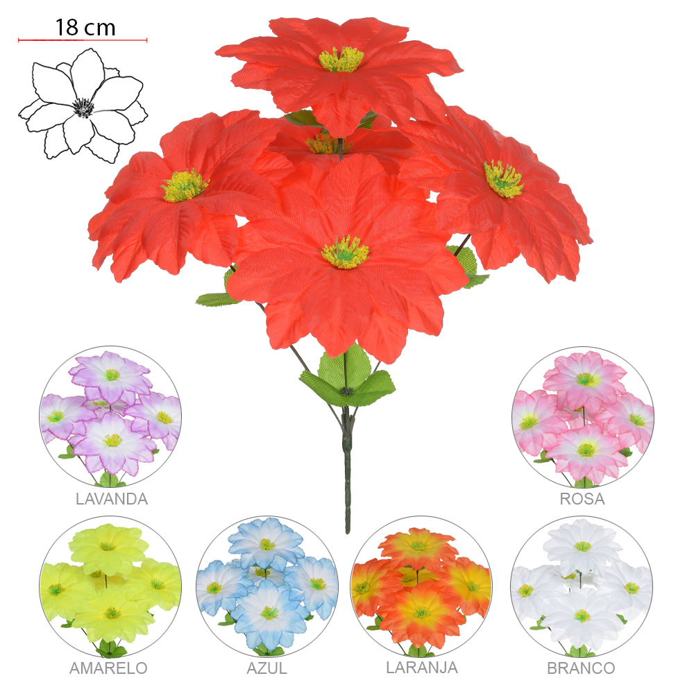 B.PEONIA X5 (CORES SORTIDAS) 35cm