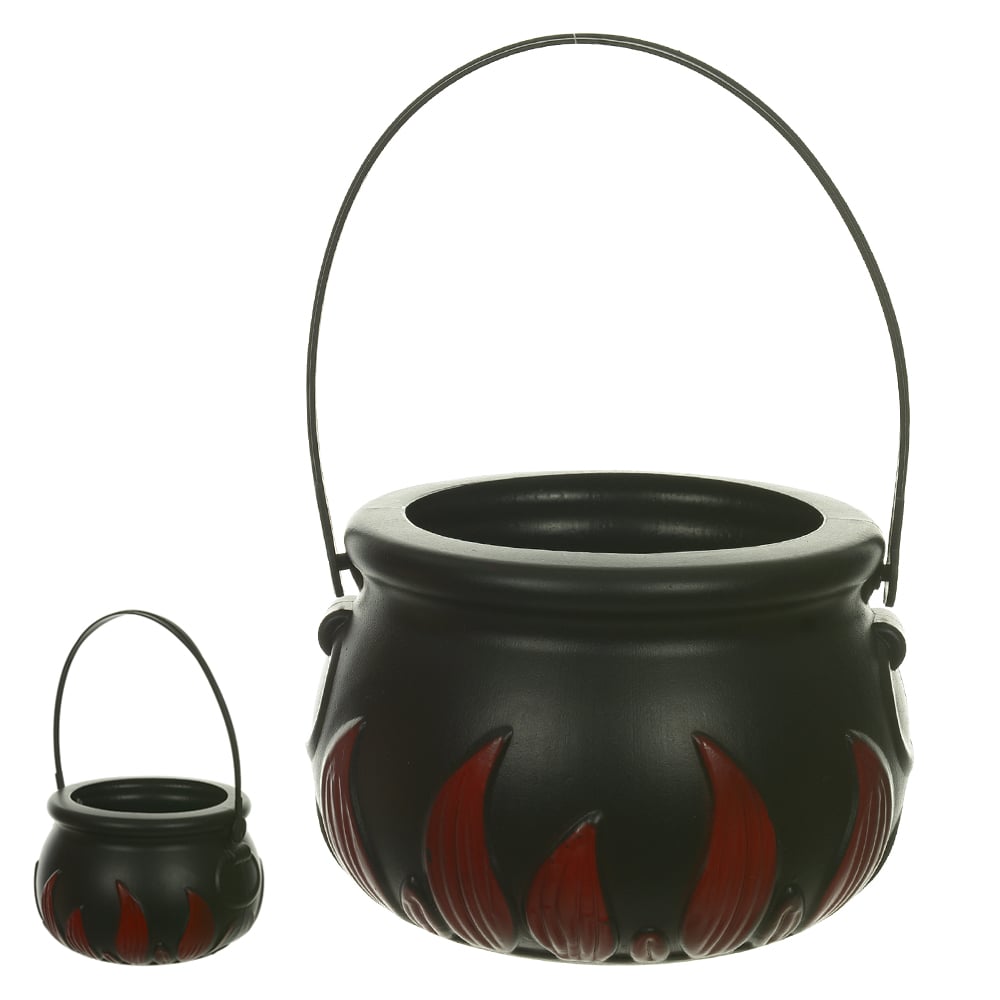 BALDE CALDEIRAO HALLOWEEN (PRETO VERMELHO) 15cm