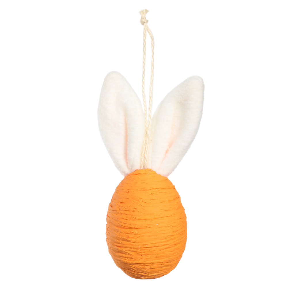 OVO DECORATIVO PENDURAR (LARANJA) 13X6cm