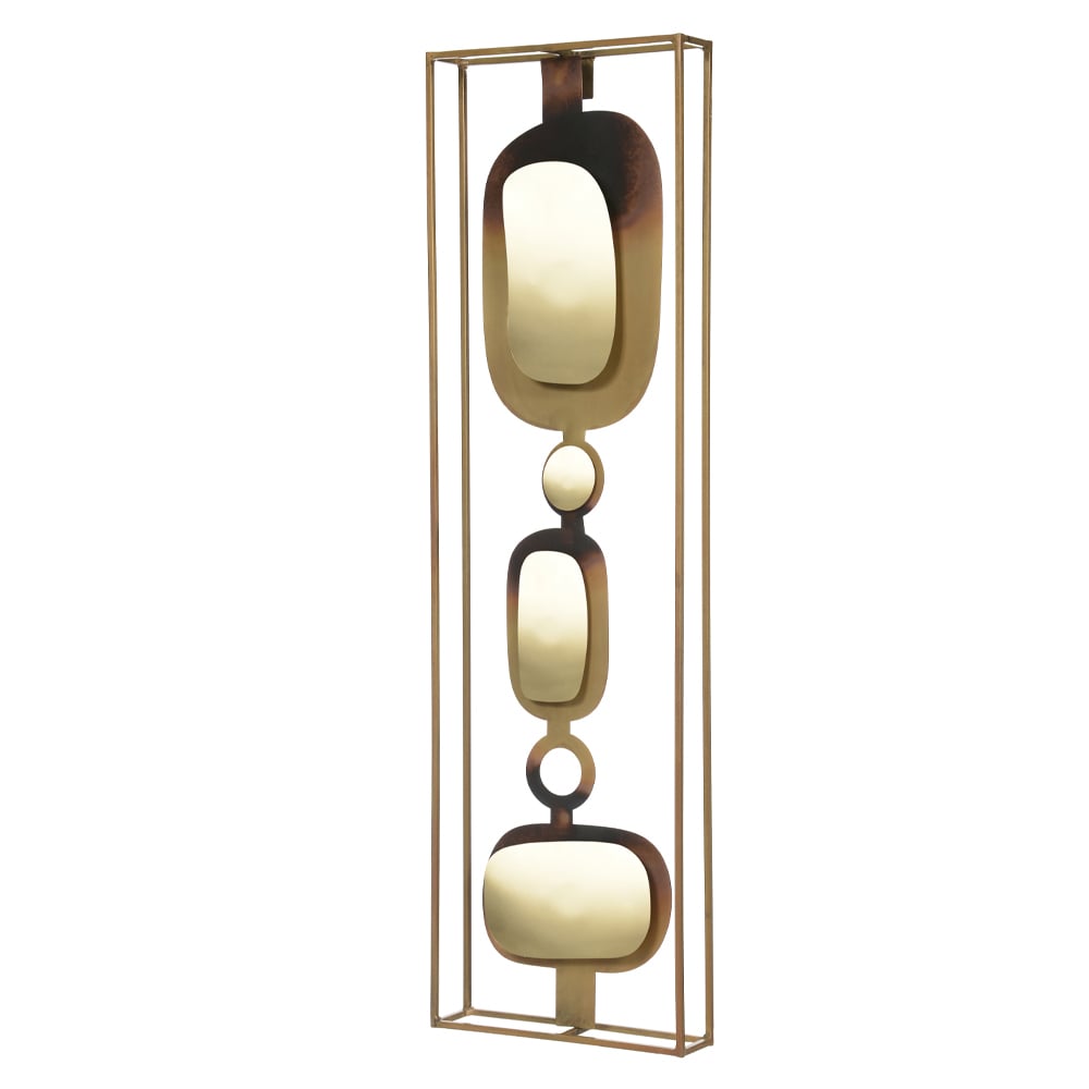 ESCULTURA DE PAREDE METAL (DOURADO) 92,5X27,5X6,5cm