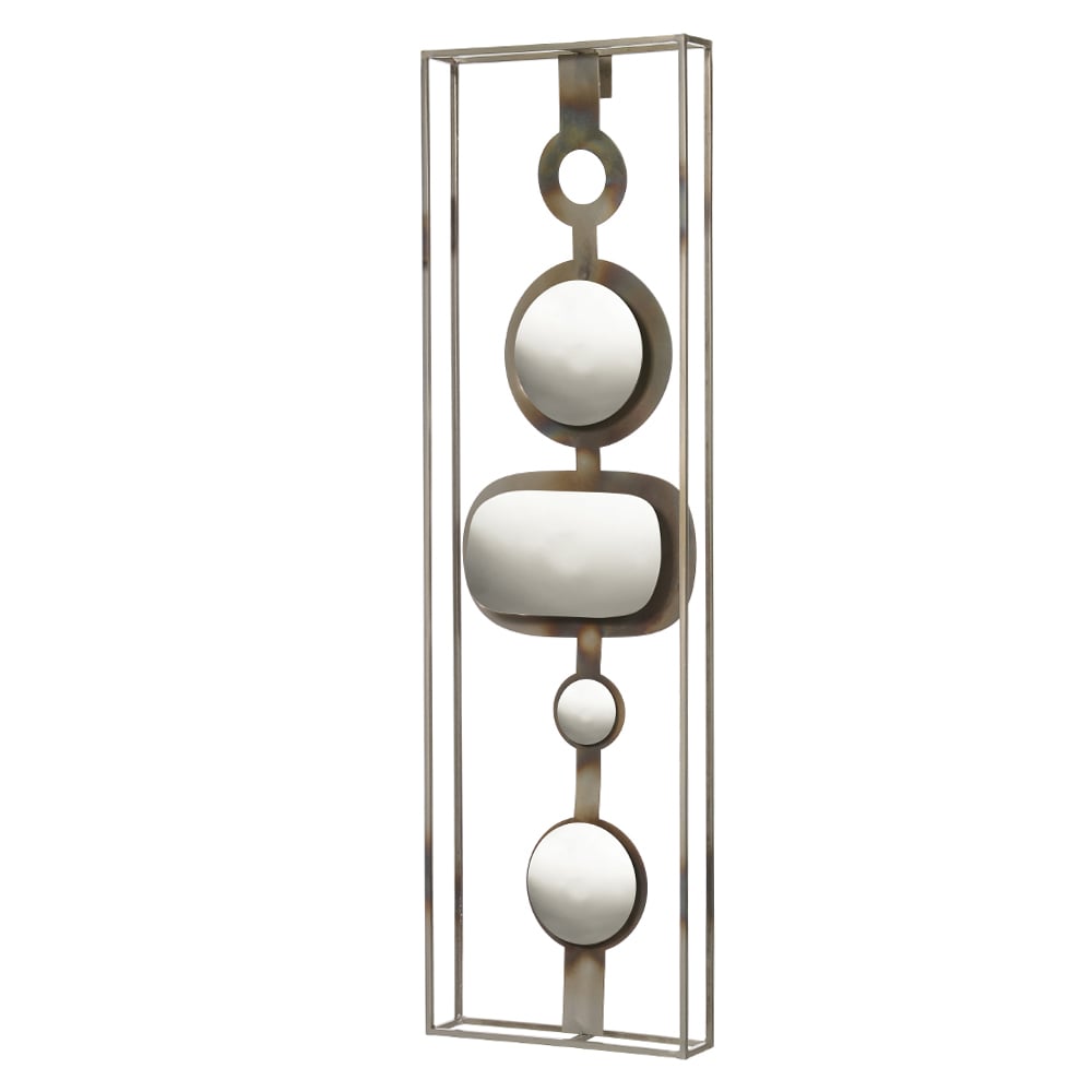 ESCULTURA DE PAREDE METAL (PRATA) 92,5X27,5X6,5cm