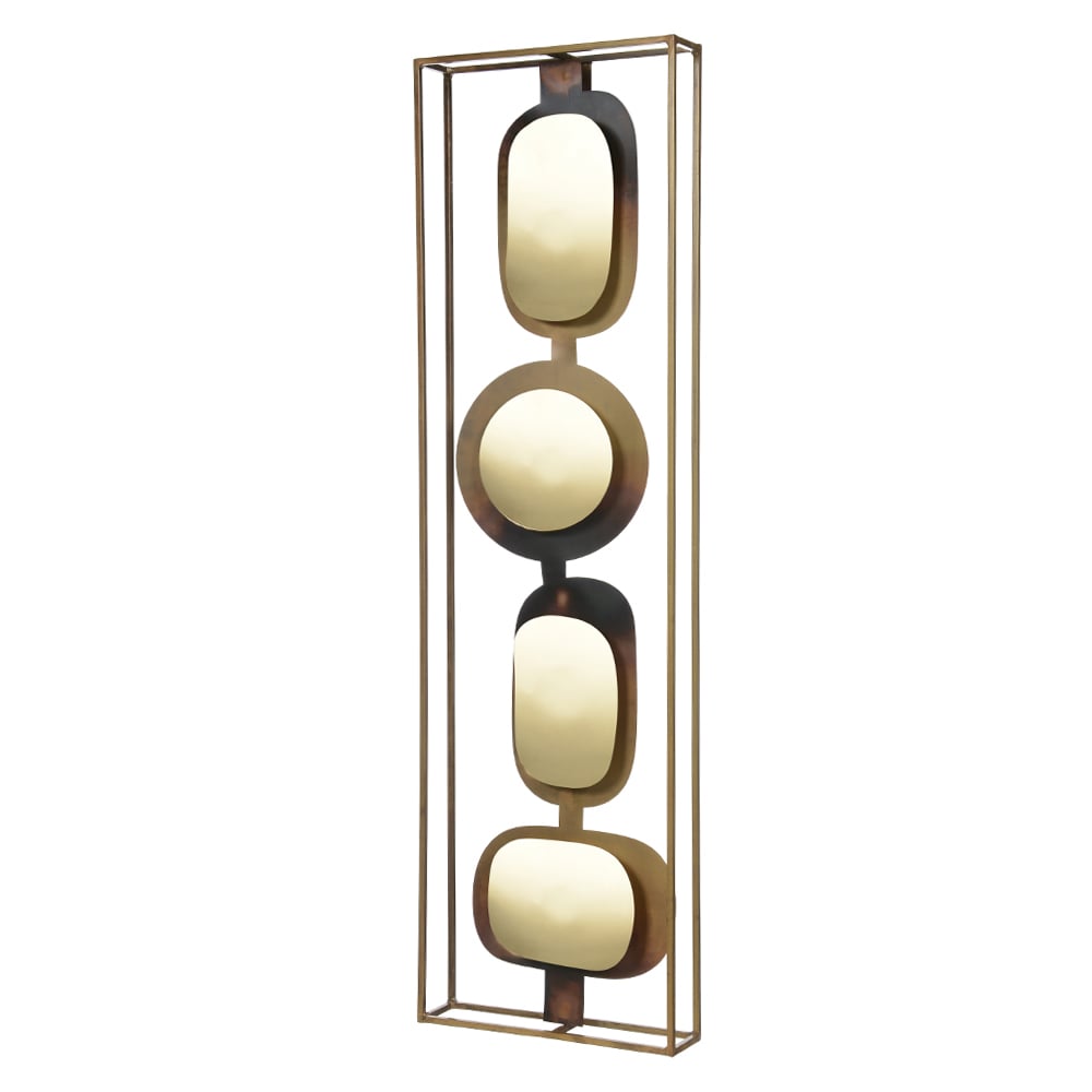 ESCULTURA DE PAREDE METAL (DOURADO) 92,5X27,5X6,5cm
